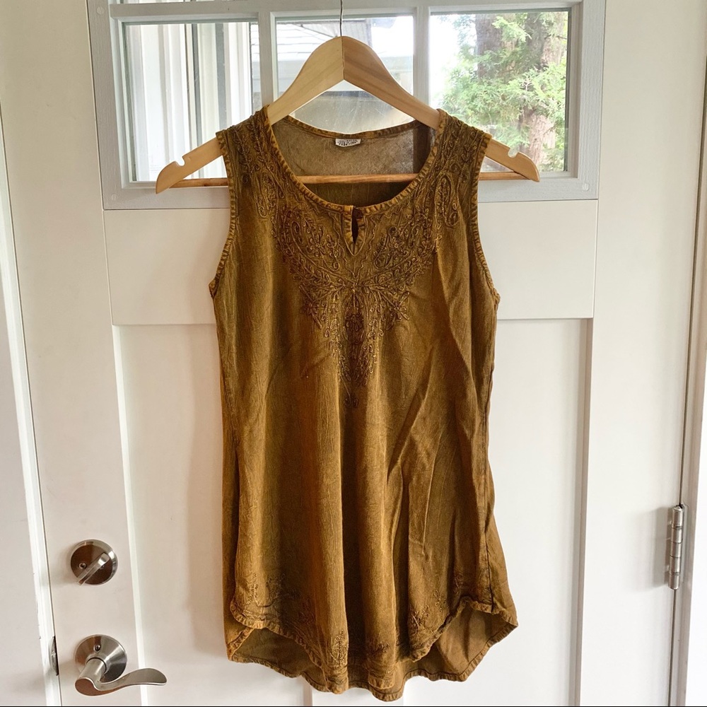 Boho embroidered tank top